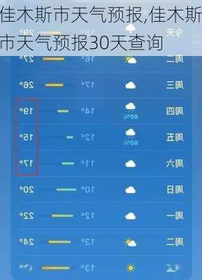 佳木斯市天气预报,佳木斯市天气预报30天查询