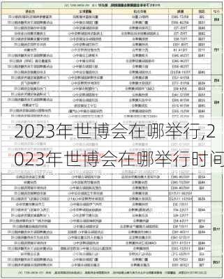 2023年世博会在哪举行,2023年世博会在哪举行时间