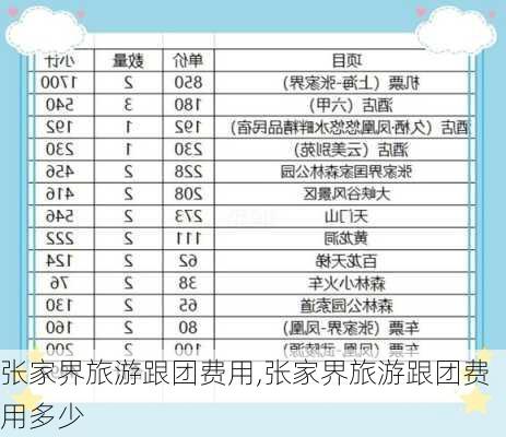 张家界旅游跟团费用,张家界旅游跟团费用多少