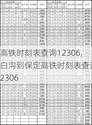 高铁时刻表查询12306,白沟到保定高铁时刻表查询12306