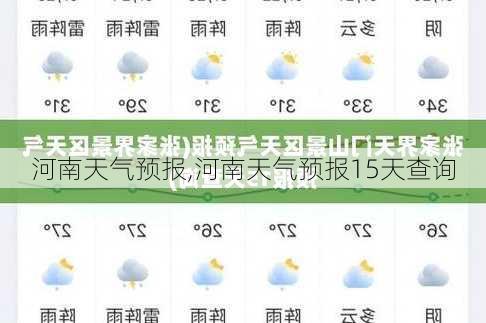 河南天气预报,河南天气预报15天查询