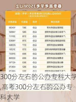 300分左右的公办专科大学,高考300分左右的公办专科大学