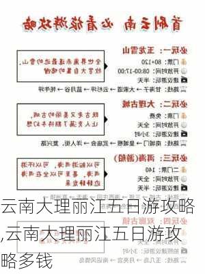 云南大理丽江五日游攻略,云南大理丽江五日游攻略多钱