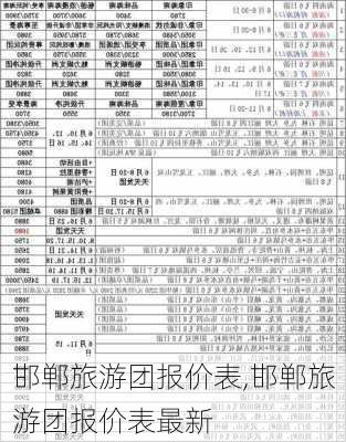 邯郸旅游团报价表,邯郸旅游团报价表最新