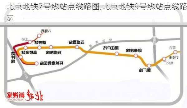 北京地铁7号线站点线路图,北京地铁9号线站点线路图