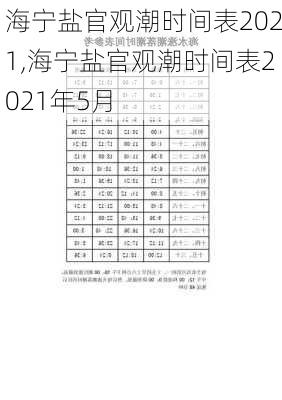 海宁盐官观潮时间表2021,海宁盐官观潮时间表2021年5月