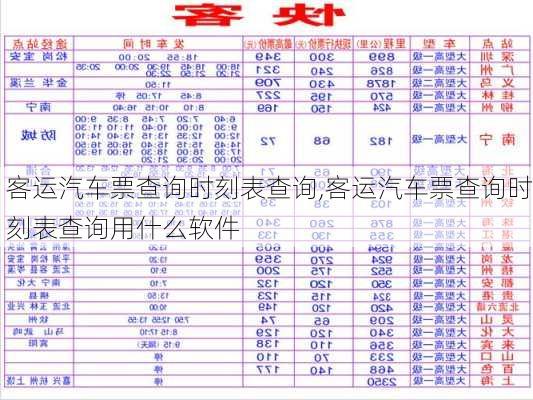 客运汽车票查询时刻表查询,客运汽车票查询时刻表查询用什么软件