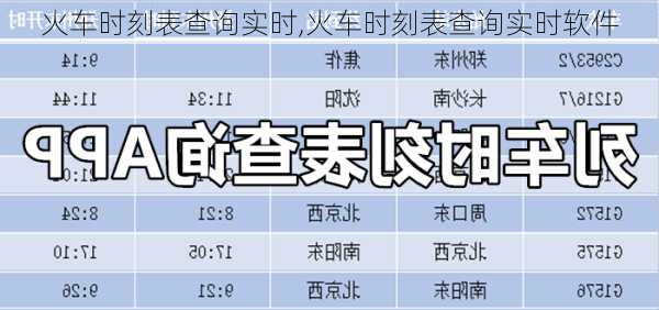 火车时刻表查询实时,火车时刻表查询实时软件