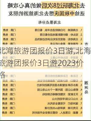 北海旅游团报价3日游,北海旅游团报价3日游2023价格