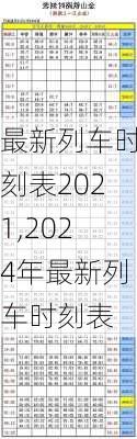 最新列车时刻表2021,2024年最新列车时刻表