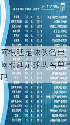 阿根廷足球队名单,阿根廷足球队名单号码