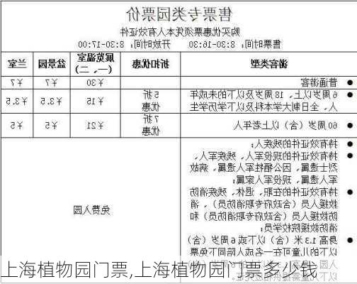 上海植物园门票,上海植物园门票多少钱