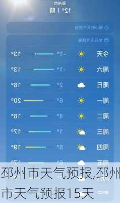 邳州市天气预报,邳州市天气预报15天