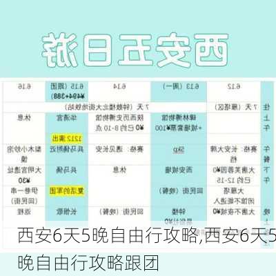 西安6天5晚自由行攻略,西安6天5晚自由行攻略跟团