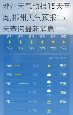 郴州天气预报15天查询,郴州天气预报15天查询最新消息