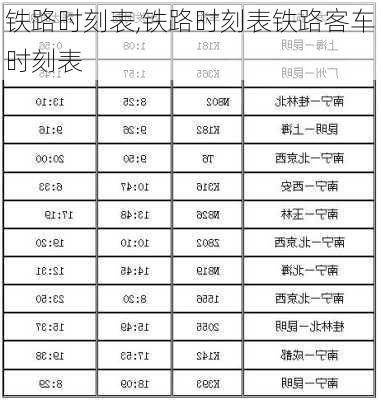 铁路时刻表,铁路时刻表铁路客车时刻表