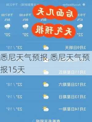 悉尼天气预报,悉尼天气预报15天