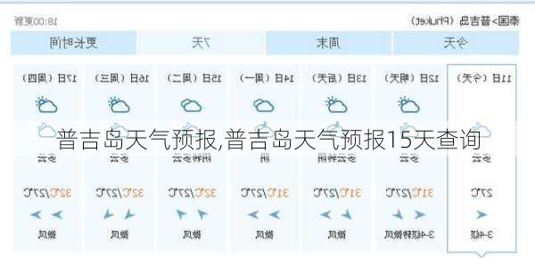 普吉岛天气预报,普吉岛天气预报15天查询