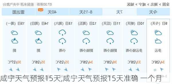 咸宁天气预报15天,咸宁天气预报15天准确 一个月