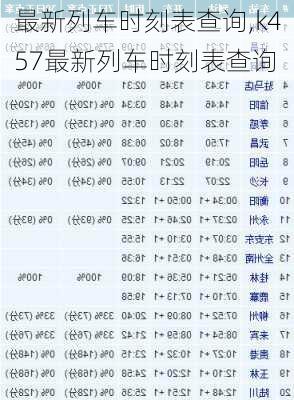 最新列车时刻表查询,k457最新列车时刻表查询