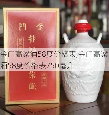 金门高粱酒58度价格表,金门高粱酒58度价格表750毫升