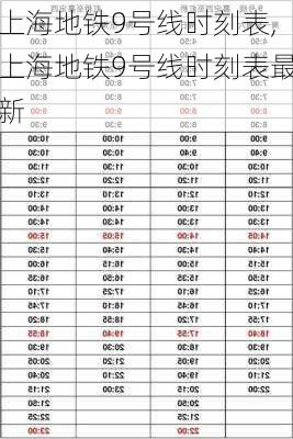 上海地铁9号线时刻表,上海地铁9号线时刻表最新