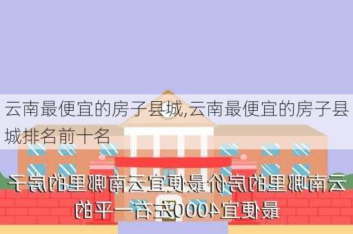 云南最便宜的房子县城,云南最便宜的房子县城排名前十名