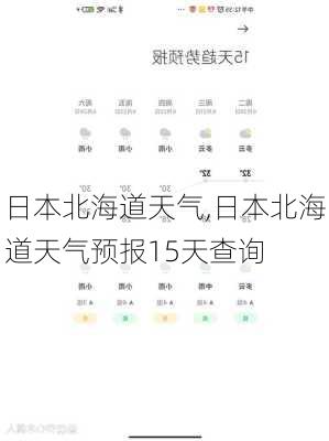 日本北海道天气,日本北海道天气预报15天查询