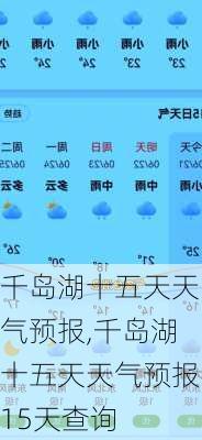 千岛湖十五天天气预报,千岛湖十五天天气预报15天查询