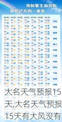 大名天气预报15天,大名天气预报15天有大风没有