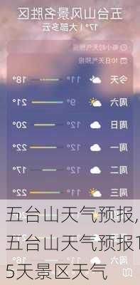 五台山天气预报,五台山天气预报15天景区天气