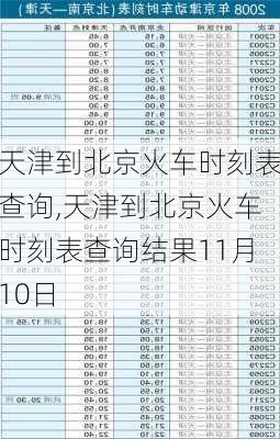 天津到北京火车时刻表查询,天津到北京火车时刻表查询结果11月10日