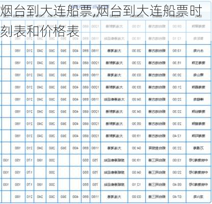 烟台到大连船票,烟台到大连船票时刻表和价格表