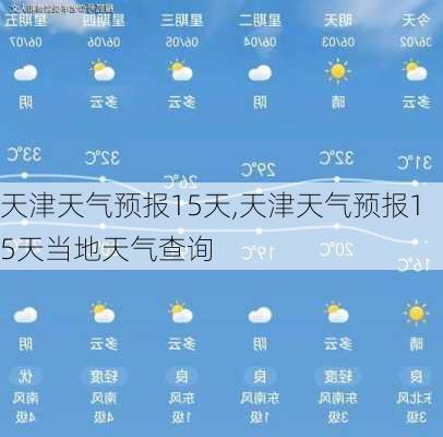 天津天气预报15天,天津天气预报15天当地天气查询