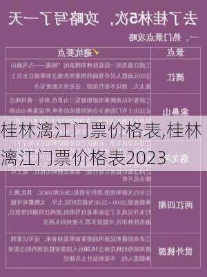 桂林漓江门票价格表,桂林漓江门票价格表2023