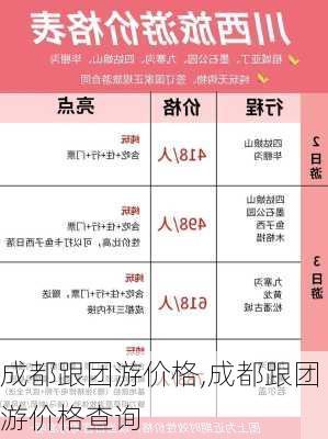 成都跟团游价格,成都跟团游价格查询