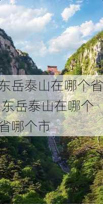 东岳泰山在哪个省,东岳泰山在哪个省哪个市