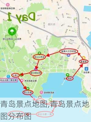 青岛景点地图,青岛景点地图分布图