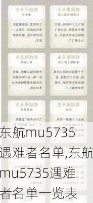 东航mu5735遇难者名单,东航mu5735遇难者名单一览表