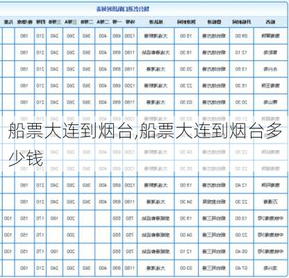 船票大连到烟台,船票大连到烟台多少钱