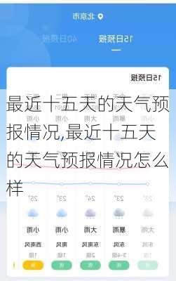 最近十五天的天气预报情况,最近十五天的天气预报情况怎么样