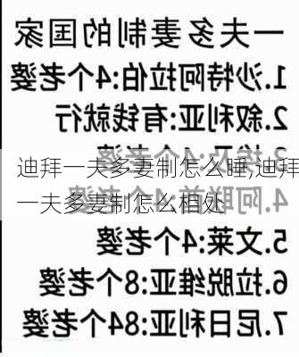 迪拜一夫多妻制怎么睡,迪拜一夫多妻制怎么相处