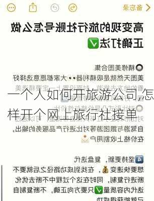 一个人如何开旅游公司,怎样开个网上旅行社接单