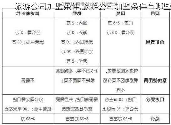 旅游公司加盟条件,旅游公司加盟条件有哪些