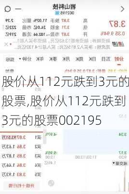 股价从112元跌到3元的股票,股价从112元跌到3元的股票002195