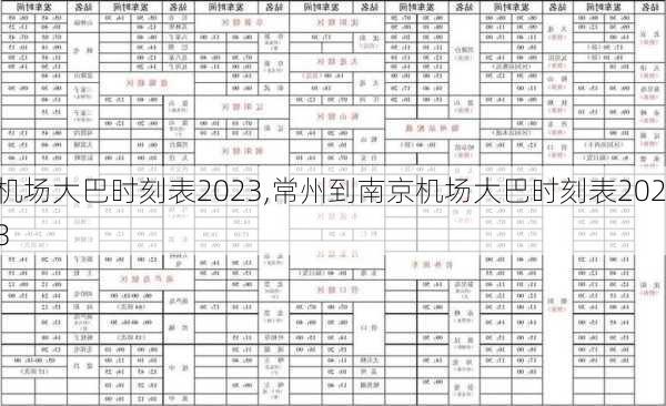 机场大巴时刻表2023,常州到南京机场大巴时刻表2023