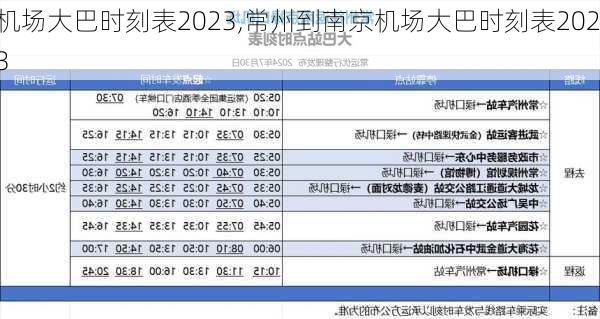 机场大巴时刻表2023,常州到南京机场大巴时刻表2023