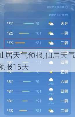 仙居天气预报,仙居天气预报15天