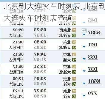 北京到大连火车时刻表,北京到大连火车时刻表查询