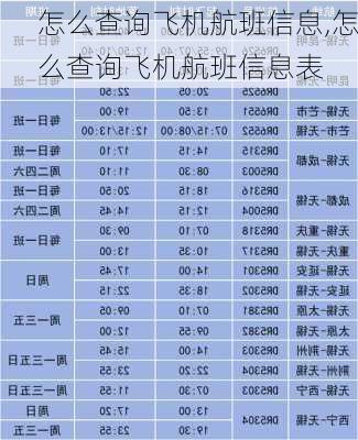 怎么查询飞机航班信息,怎么查询飞机航班信息表